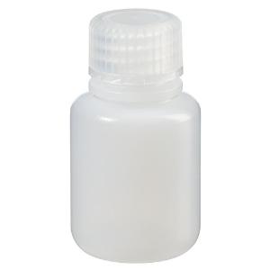 Narrow-mouth natural HDPE packaging bottles with closure bulk pack