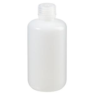 Narrow-mouth natural HDPE packaging bottles with closure bulk pack