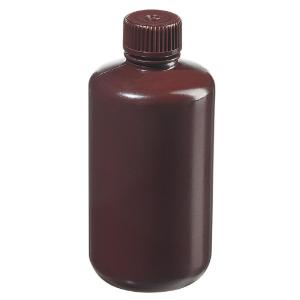 Narrow-mouth opaque amber HDPE packaging bottles with closure bulk pack