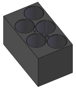 Wechselblock für combitherm (5×Ø 29 mm Rohre, flacher Boden, Tiefe 40 mm)