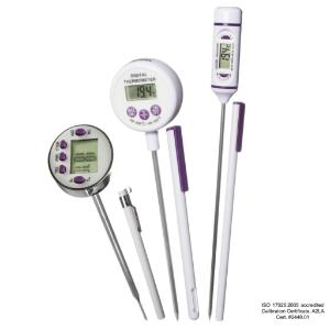 VWR®, Stem Thermometer, Calibrated, Electronic, Blunt Tip, Stainless Steel, 120 mm Probe