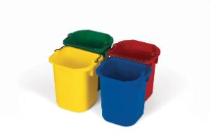 Disinfection buckets blue, red, yellow, green 4-pack of 4,7 L