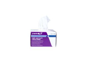 Light-duty tissue wipers in perforated box, 1-ply