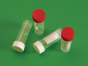 Faecal containers with screw cap