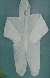 Coverall with hood zipper 58GSM white