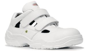 ESD-Sicherheitsschuhe, Sandalen, mit Klettverschluss, White Easy Low ESD S1