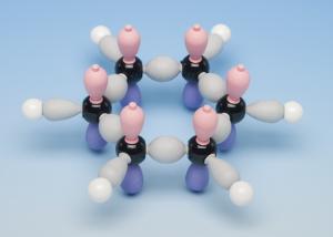 Molecular model: unhybridised benzene