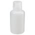 Narrow-mouth natural HDPE packaging bottles with closure bulk pack