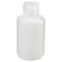 Narrow-mouth natural HDPE packaging bottles with closure bulk pack