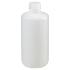 Narrow-mouth natural HDPE packaging bottles with closure bulk pack