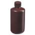 Narrow-mouth opaque amber HDPE packaging bottles with closure bulk pack