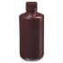 Narrow-mouth opaque amber HDPE packaging bottles with closure bulk pack