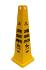 Safety cone, multilingual Caution+Wet Floor symbol, yellow