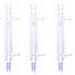 The distillation columns are essential parts in apparatuses when separating mixtures based on volatilities. Condensing the rising vapor using glass spurs, the fractionating instrument feeds the substance into a cooling condenser where transformation back into a liquid takes place before finally being deposited in a new container. Interior rotating bands reach equilibrium more rapidly than standard styles. With a temperature and chemical resistance, distillation columns experience minimum thermal expansion during procedures.